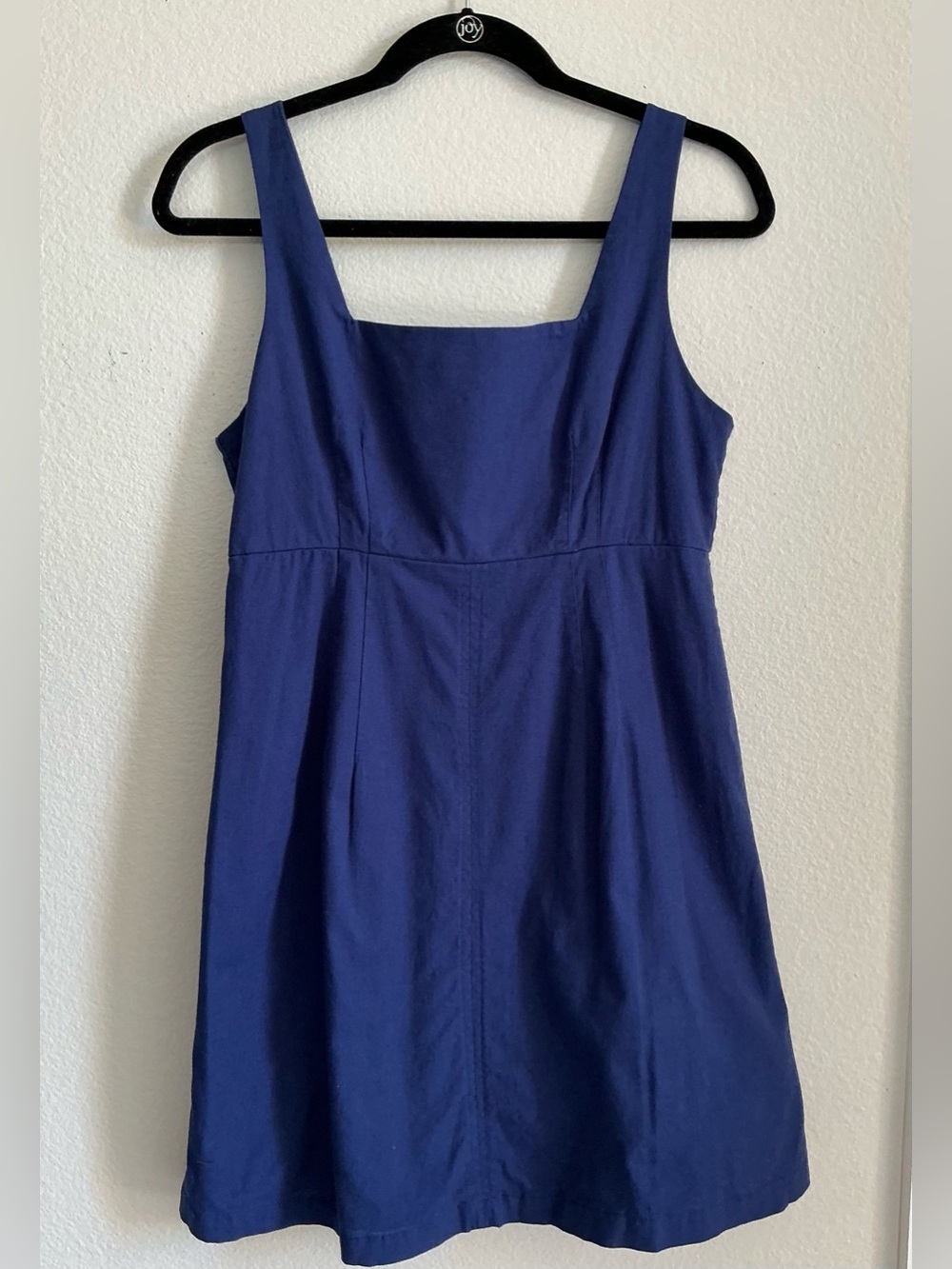 100% Cotton Navy Blue Sleeveless Square Neck Dress